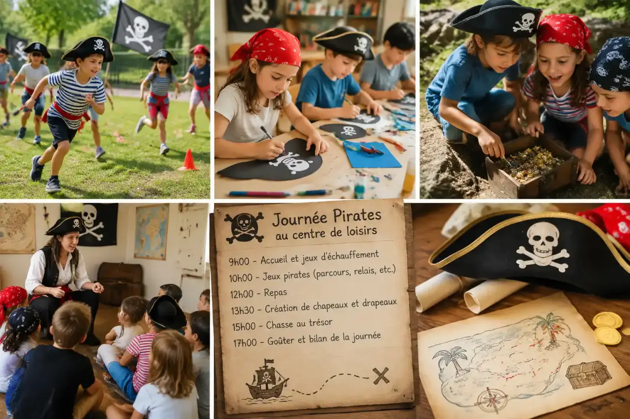 Activités pirates en centre de loisirs : une journée structurée entre jeux, création et chasse au trésor