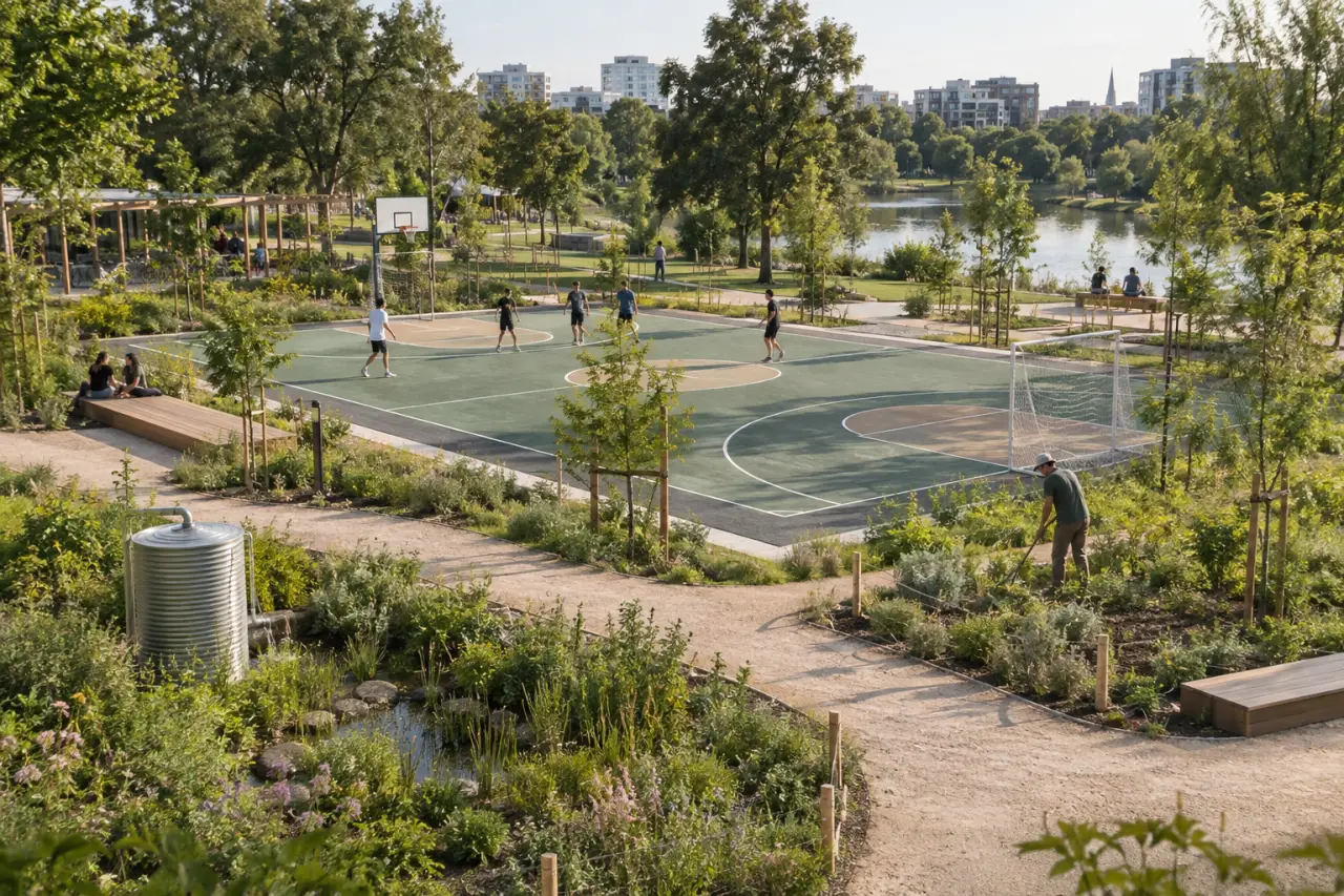 Un terrain de sport durable se joue dans le sol, le revêtement et l’entretien