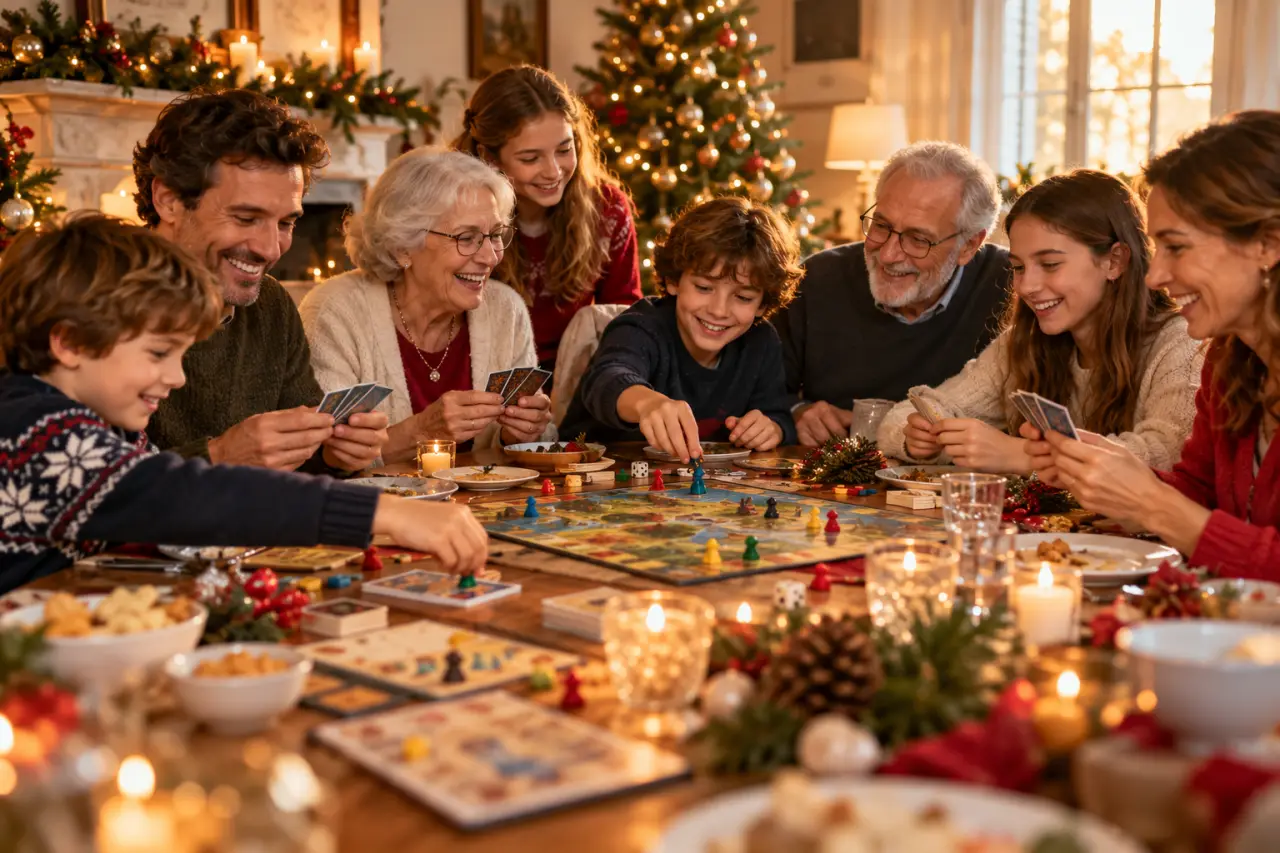 Jeu pour Noël en famille : le bon choix selon l'âge, le groupe et l'heure du repas