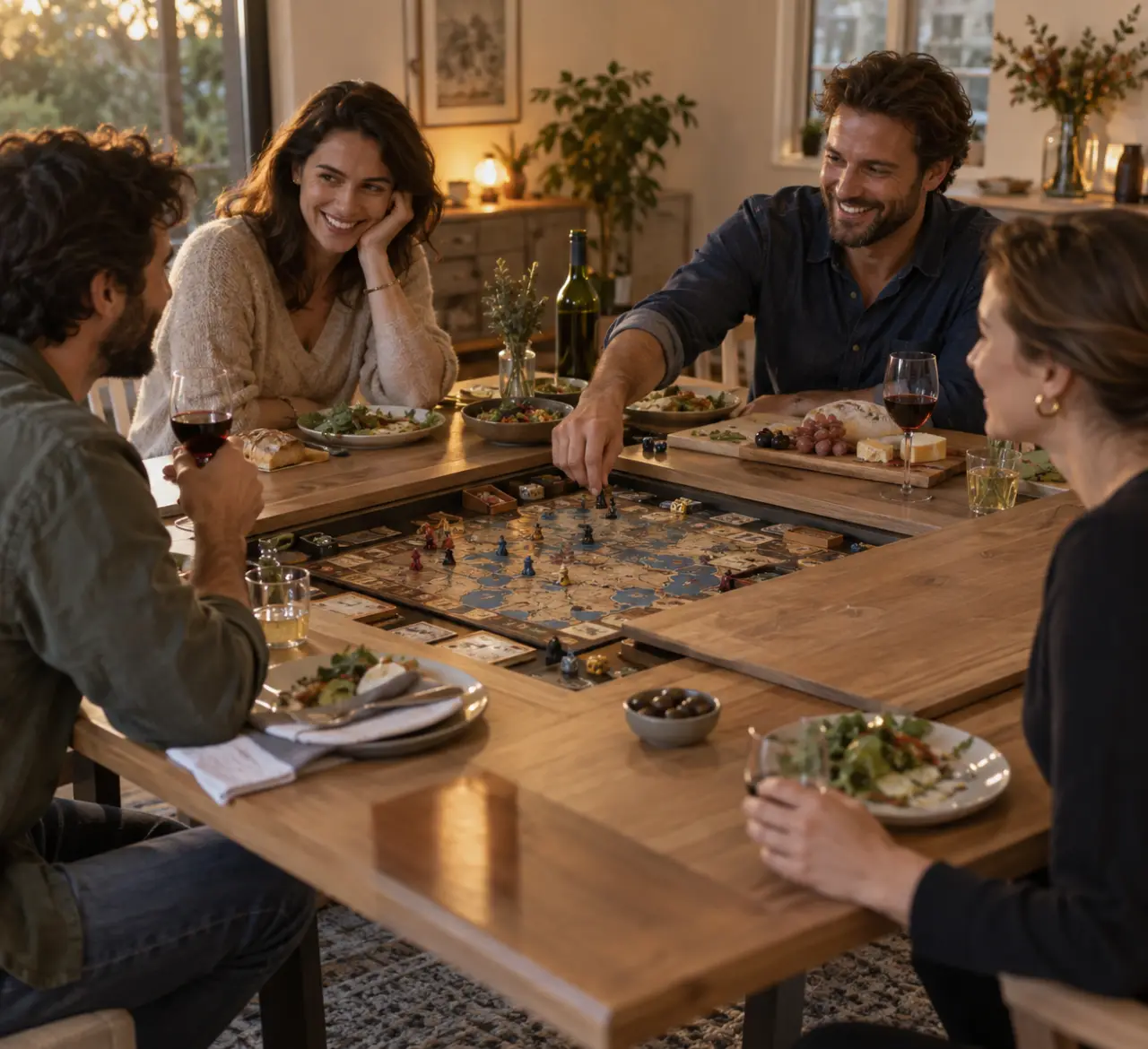 Une table de jeu de société transforme les repas sans interrompre la partie