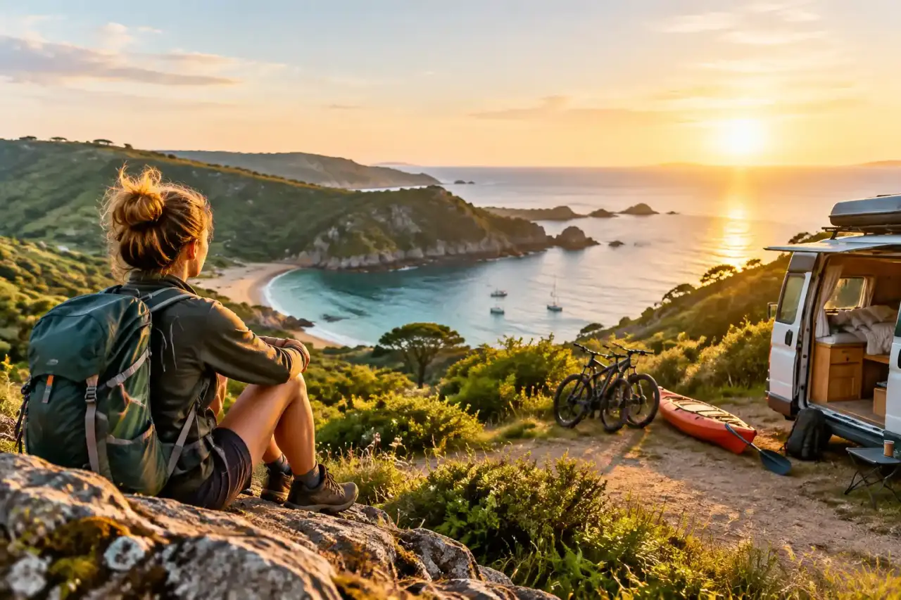 Paysage naturel traversé par un itinéraire de micro-aventure en France