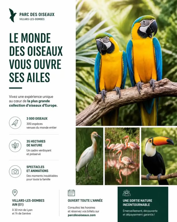 Visite du Parc des Oiseaux pour une sortie autour de Lyon en famille